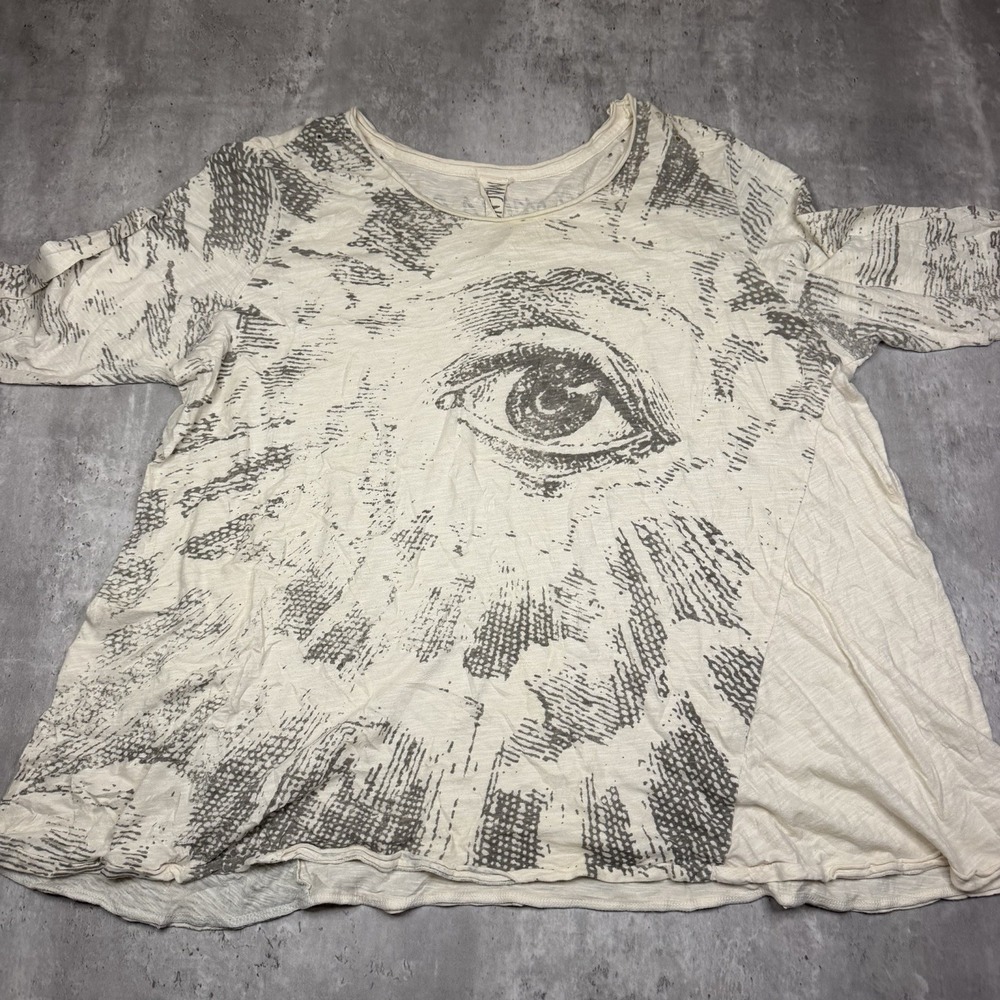 Magnolia Pearl Long Sleeve Freedom of Conscience Dylan Distressed Shirt One Size - Picture 3 of 8